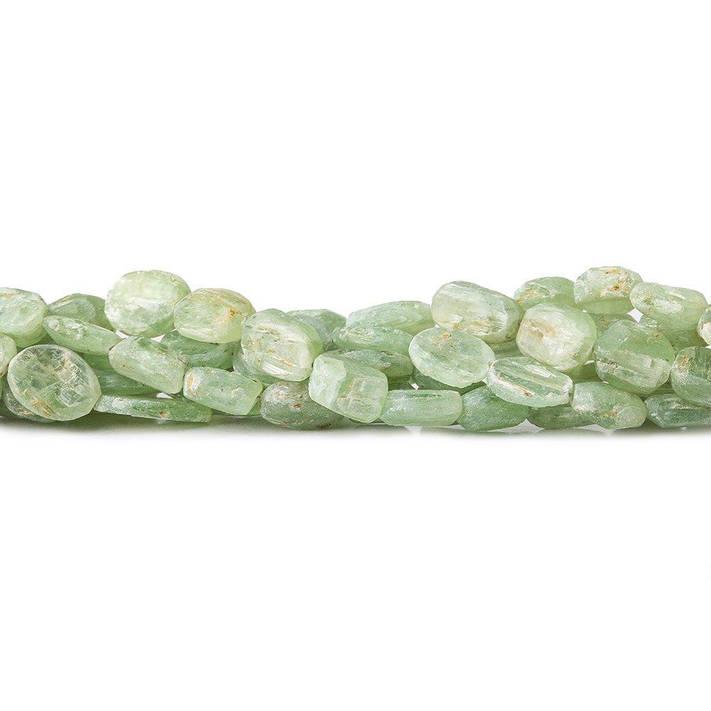 Frosted Green Kyanite Plain Oval Beads 7 inches 25 beads - The Bead Traders