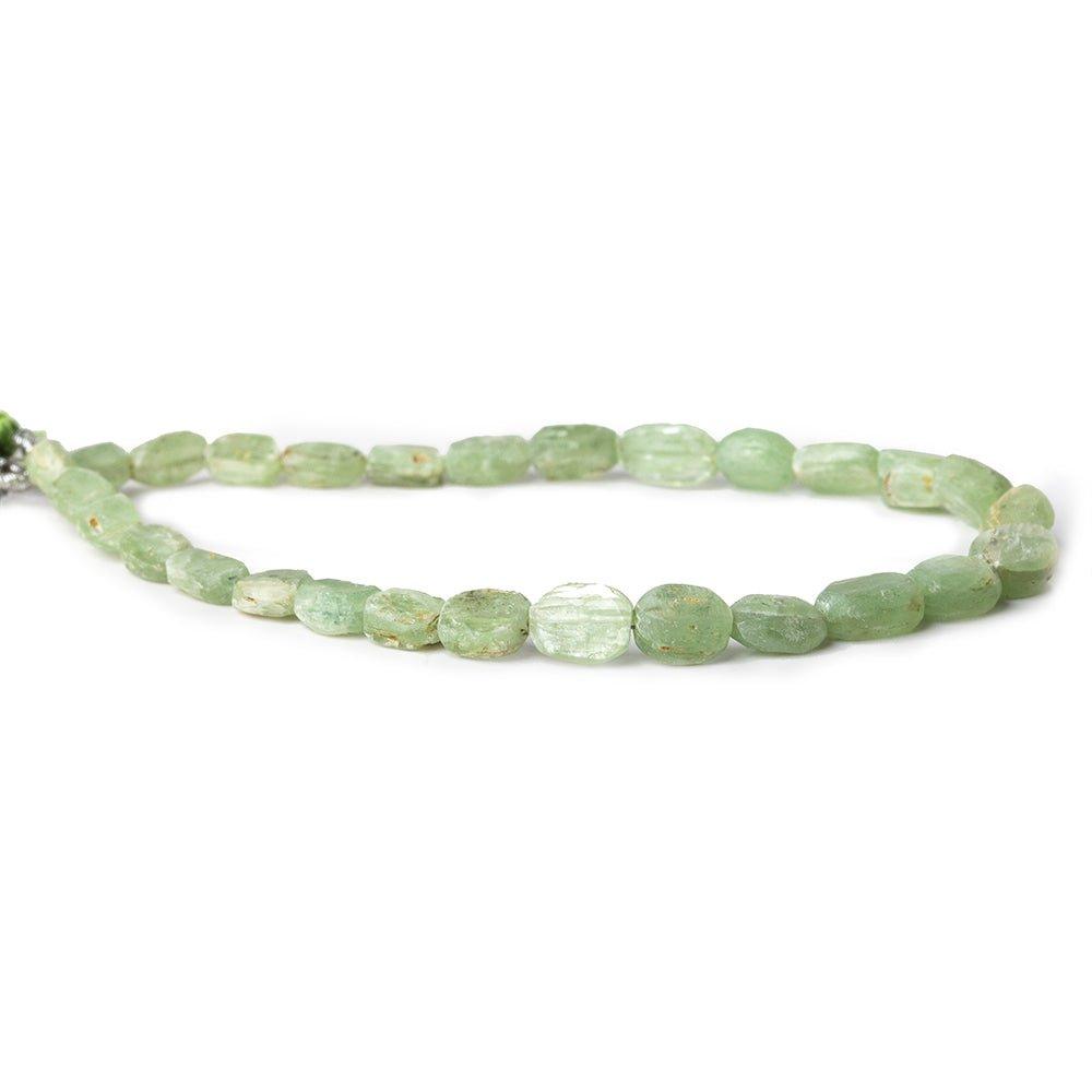 Frosted Green Kyanite Plain Oval Beads 7 inches 25 beads - The Bead Traders