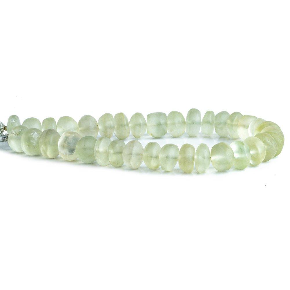 Frosted Prasiolite Plain Rondelle Beads 8 inch 34 pieces - The Bead Traders