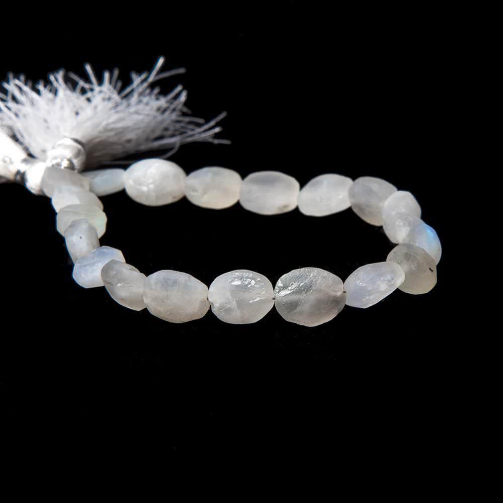 Frosted Rainbow Moonstone Plain Ovals 7.5 inch 19 beads - The Bead Traders