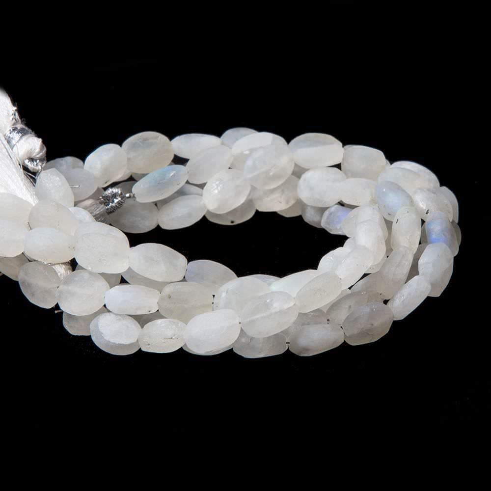 Frosted Rainbow Moonstone Plain Ovals 7.5 inch 19 beads - The Bead Traders