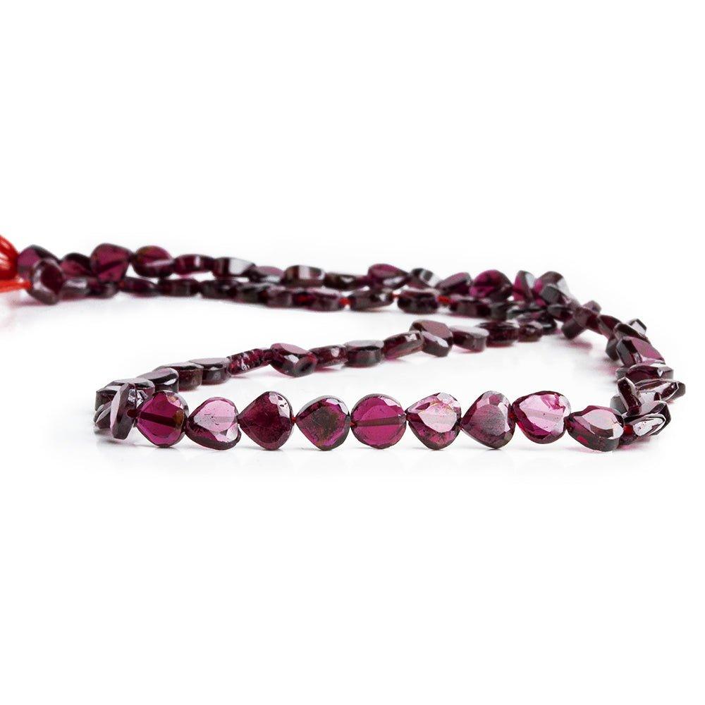 Garnet Beads Bezel Faceted 5x5mm Straight Drilled Hearts, 69 pieces - The Bead Traders