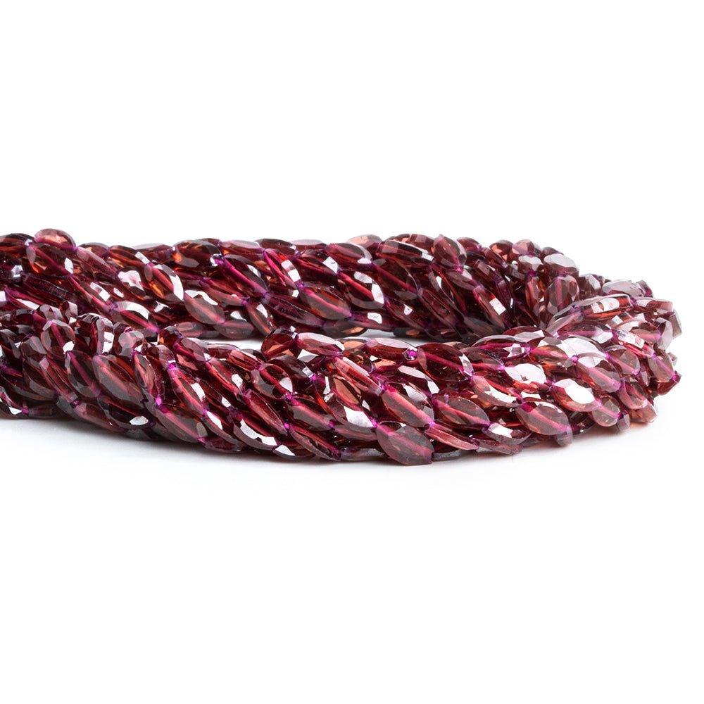 Garnet Straight Drilled Faceted Oval Beads 14 inch 50 pieces - The Bead Traders