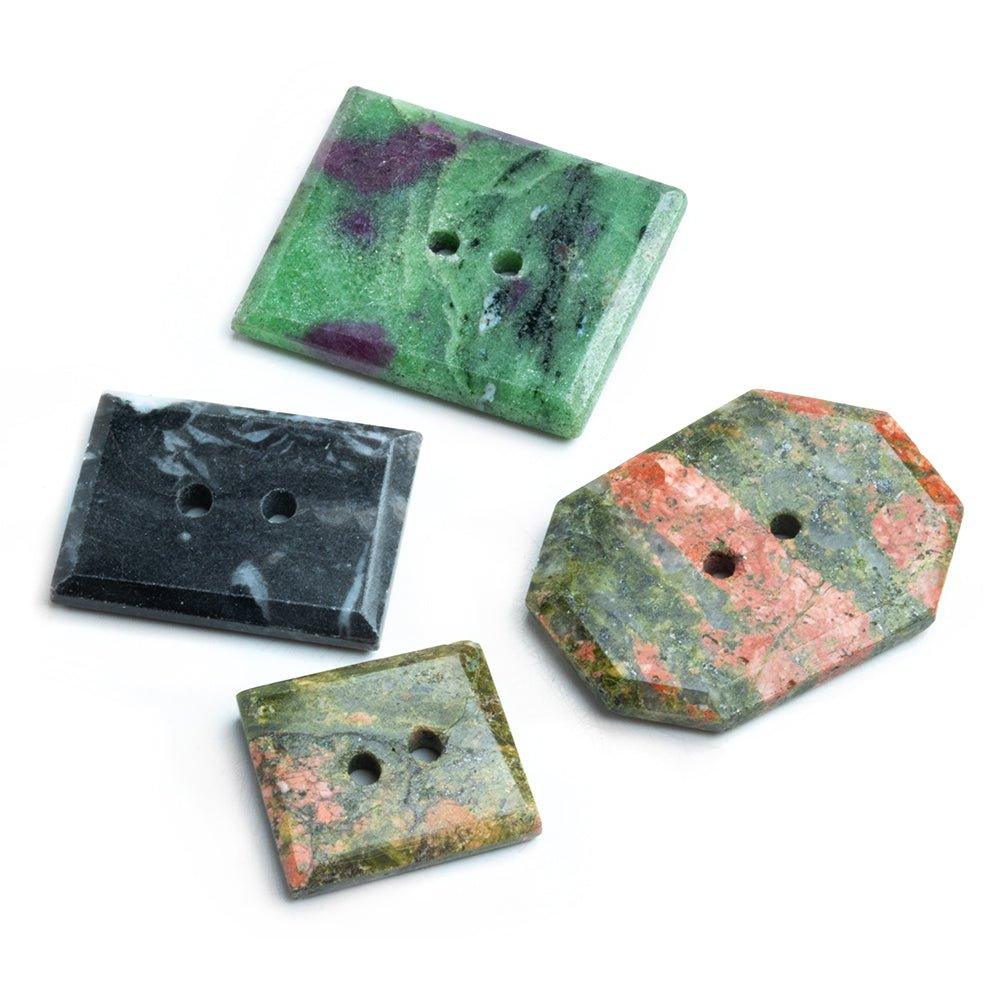 Gemstone Focal Button Beads - Lot of 4 - The Bead Traders