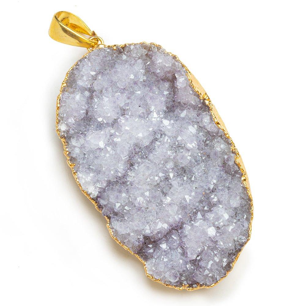 Gold Leafed Amethyst Drusy Pendant 1 Piece - The Bead Traders