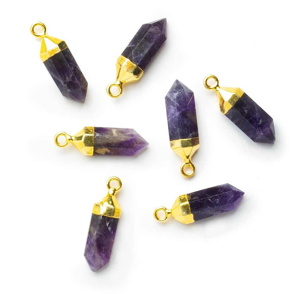 Gold Leafed Amethyst Point Pendant 1 Piece - The Bead Traders