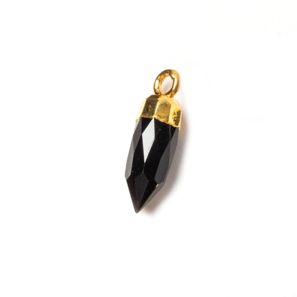 Gold Leafed Black Chalcedony Spike Pendant 1 piece - The Bead Traders