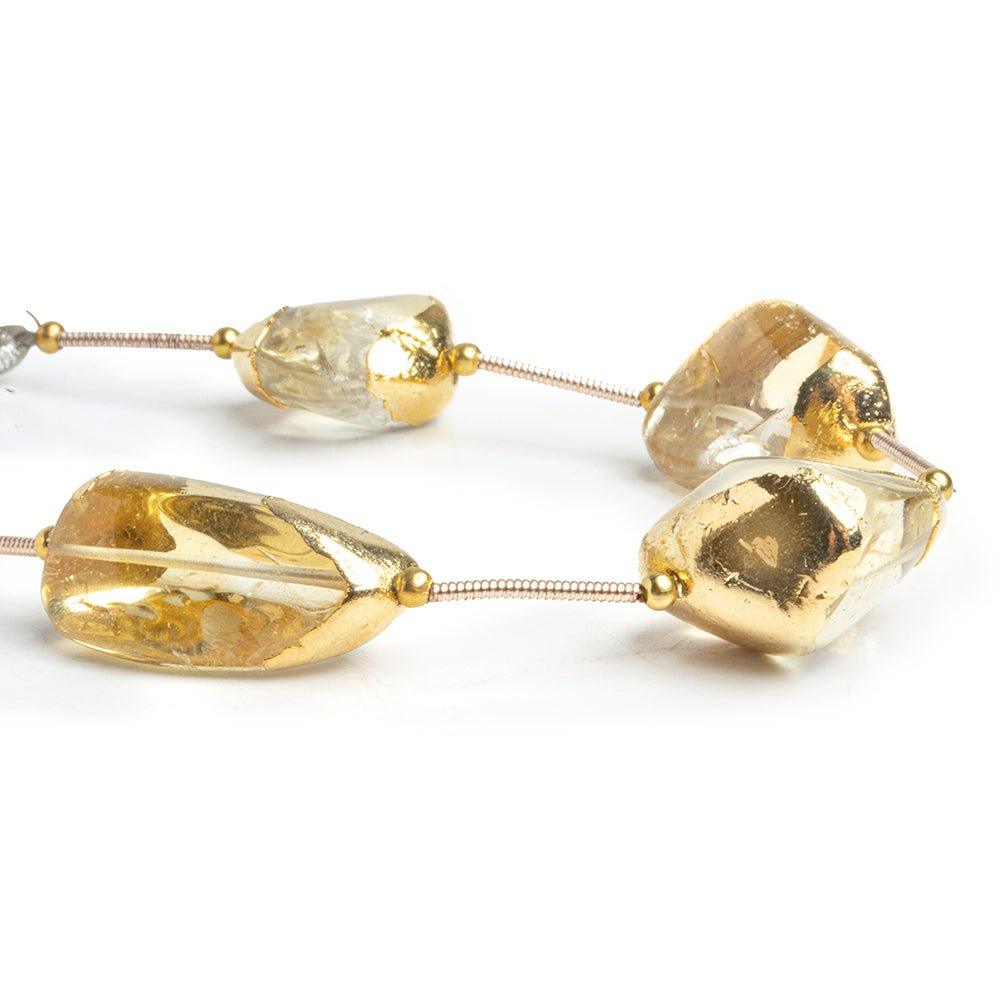 Gold Leafed Citrine Nugget Beads 4 pieces - The Bead Traders