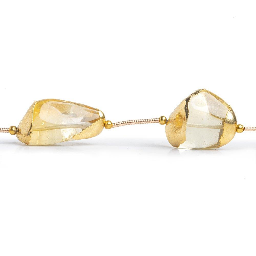 Gold Leafed Citrine Nugget Beads 4 pieces - The Bead Traders
