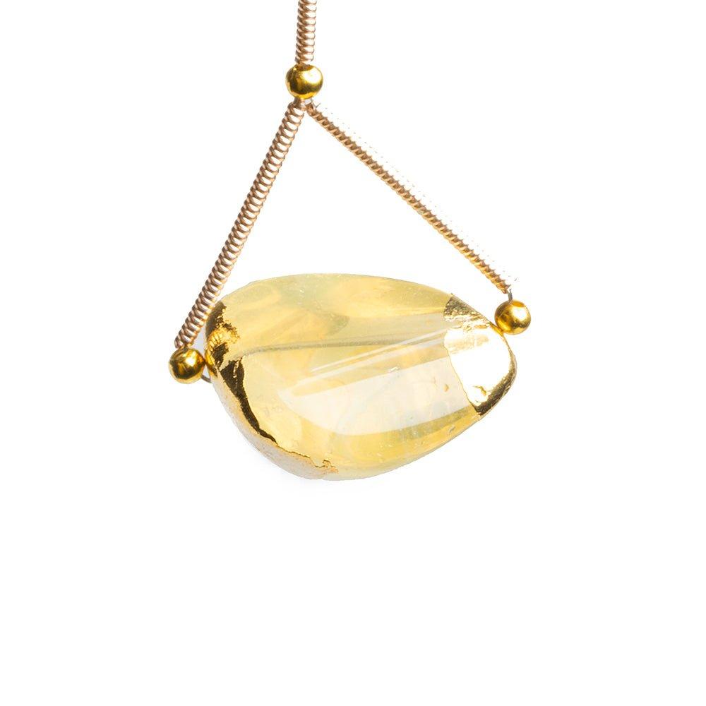 Gold Leafed Citrine Nugget Focal Bead 1 Piece - The Bead Traders