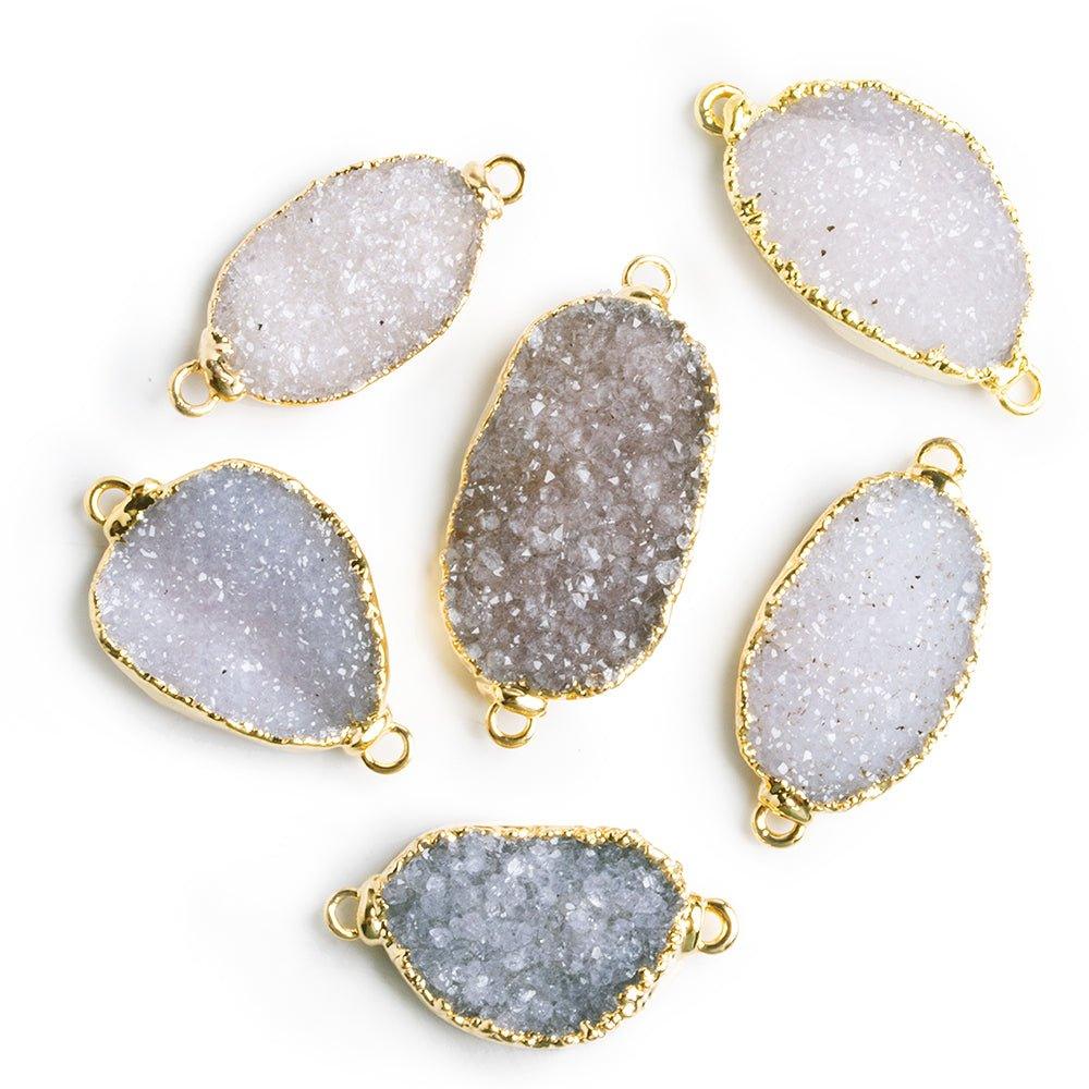 Gold Leafed Drusy Connector 1 Piece - The Bead Traders