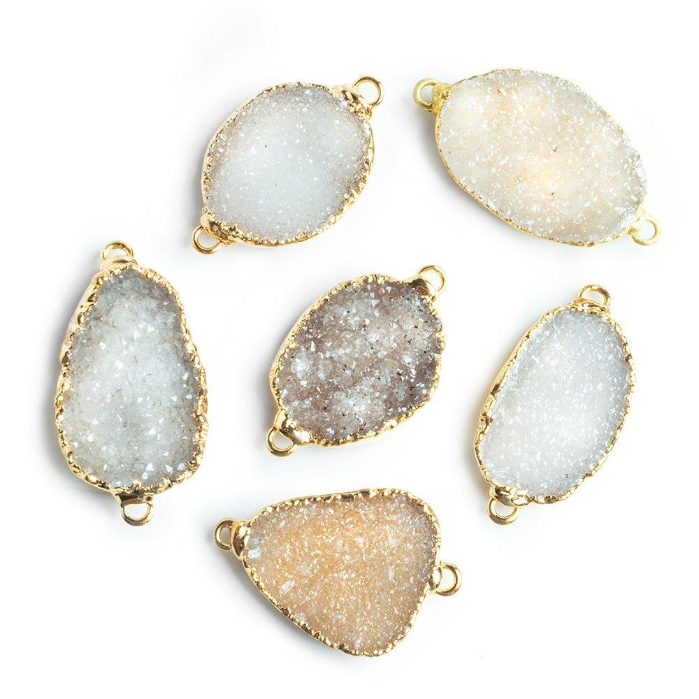 Gold Leafed Drusy Connector 1 Piece - The Bead Traders