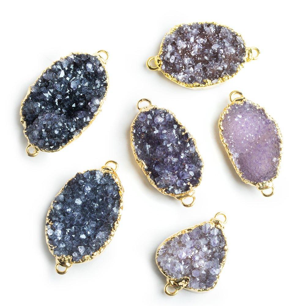 Gold Leafed Drusy Connector 1 Piece - The Bead Traders