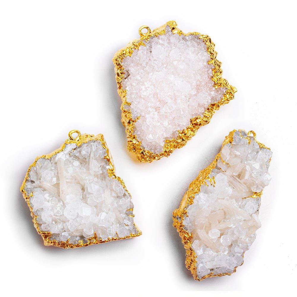 Gold Leafed Drusy Pendant 1 Piece - The Bead Traders