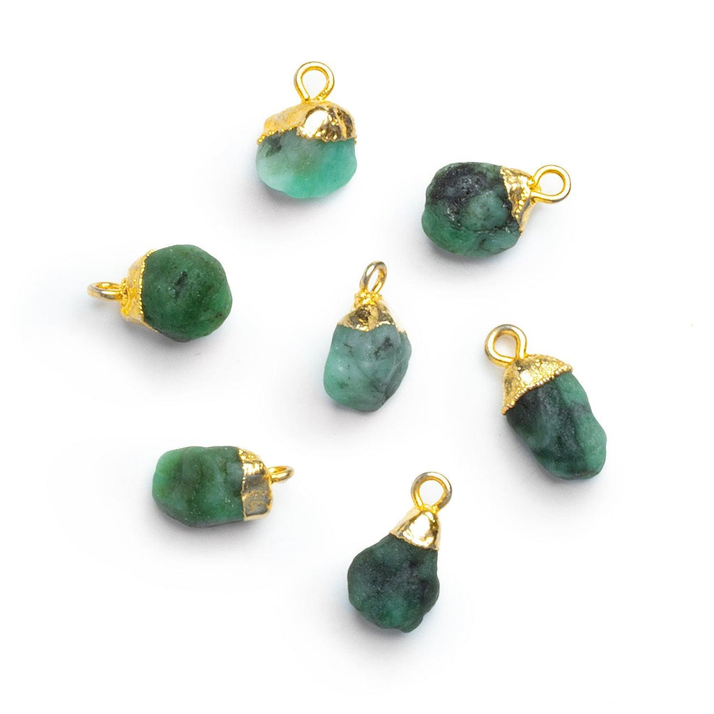 Gold Leafed Emerald Natural Crystal Pendant 1 Piece - The Bead Traders