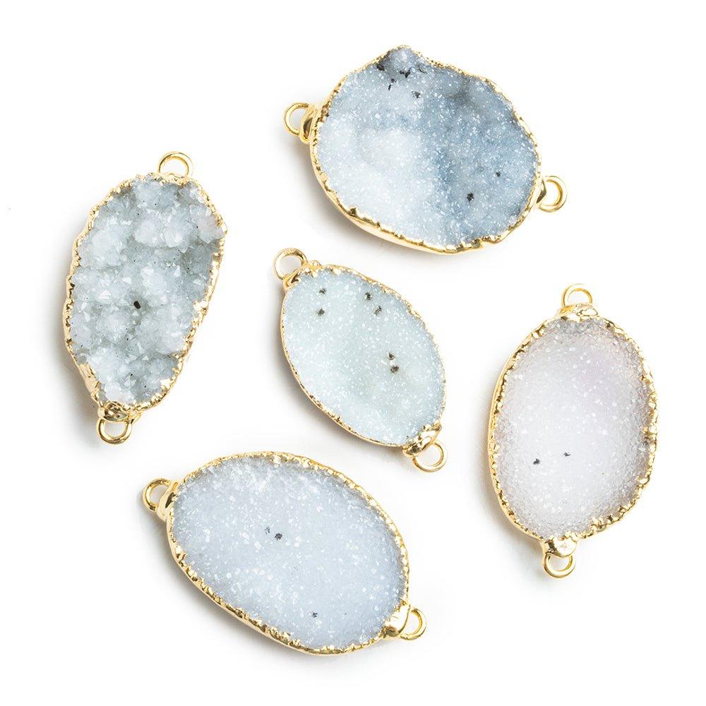 Gold Leafed Grey Drusy Connector 1 Piece - The Bead Traders