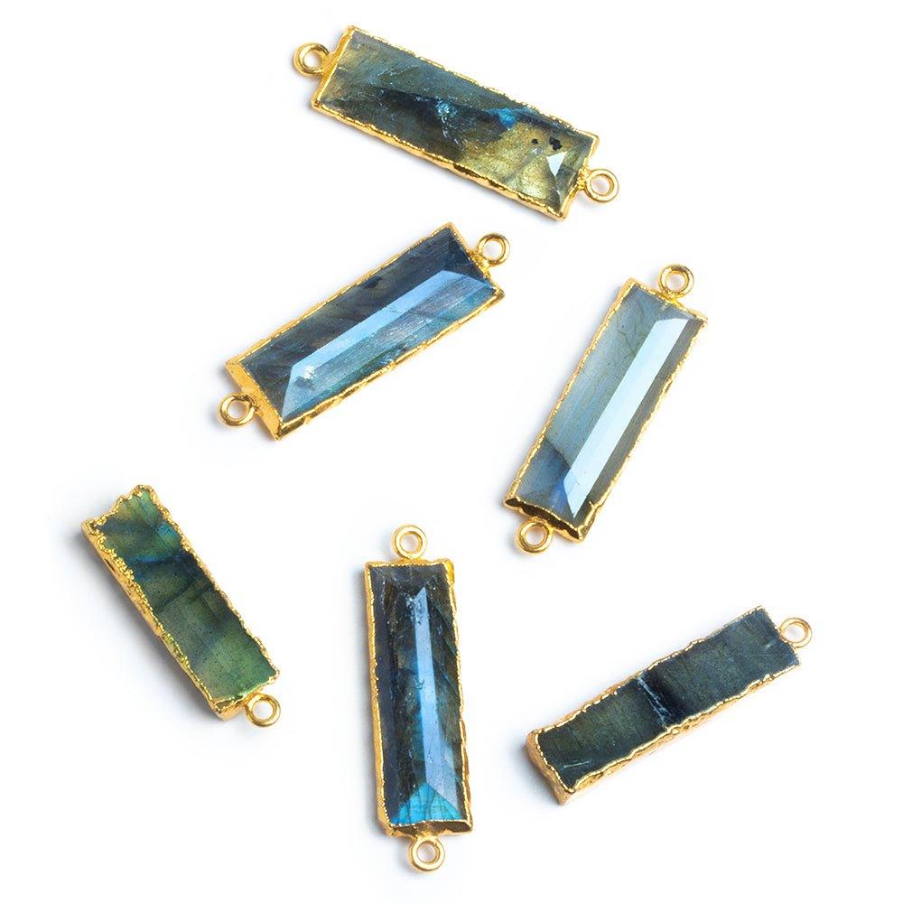 Gold Leafed Labradorite Bar Connectors - Lot of 6 - The Bead Traders