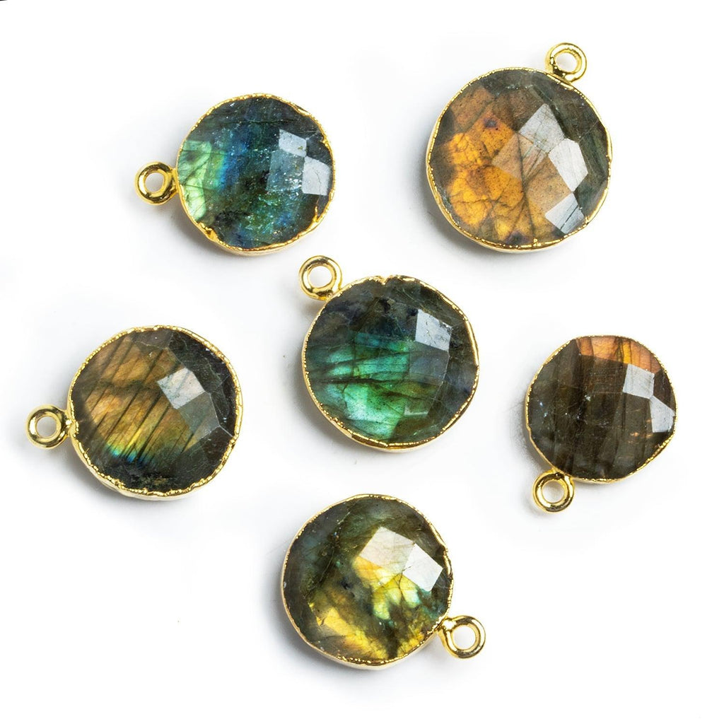 Gold Leafed Labradorite Coin Pendant 1 Piece - The Bead Traders