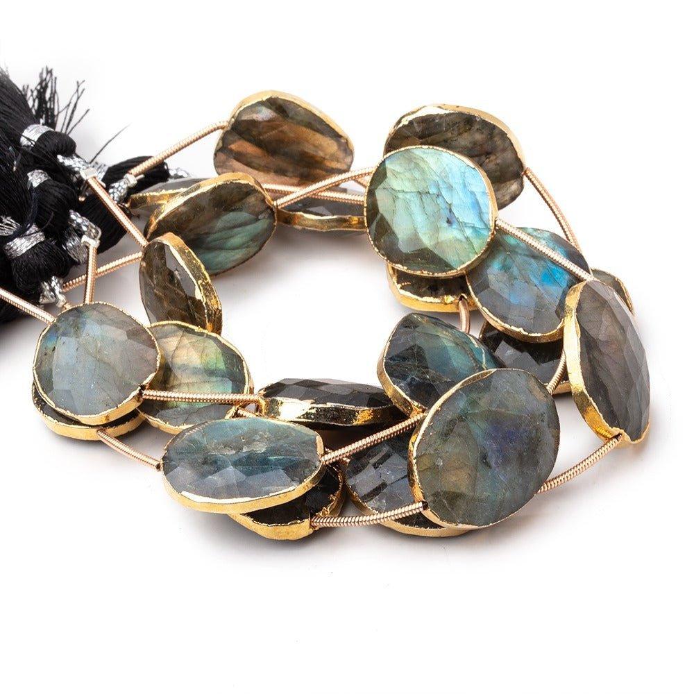 Gold Leafed Labradorite Faceted Nugget Strand 5 Beads - The Bead Traders