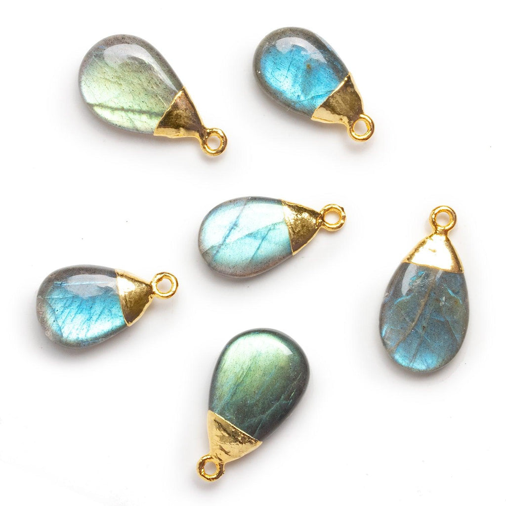 Gold Leafed Labradorite Pear Pendant 1 Bead (M) - The Bead Traders