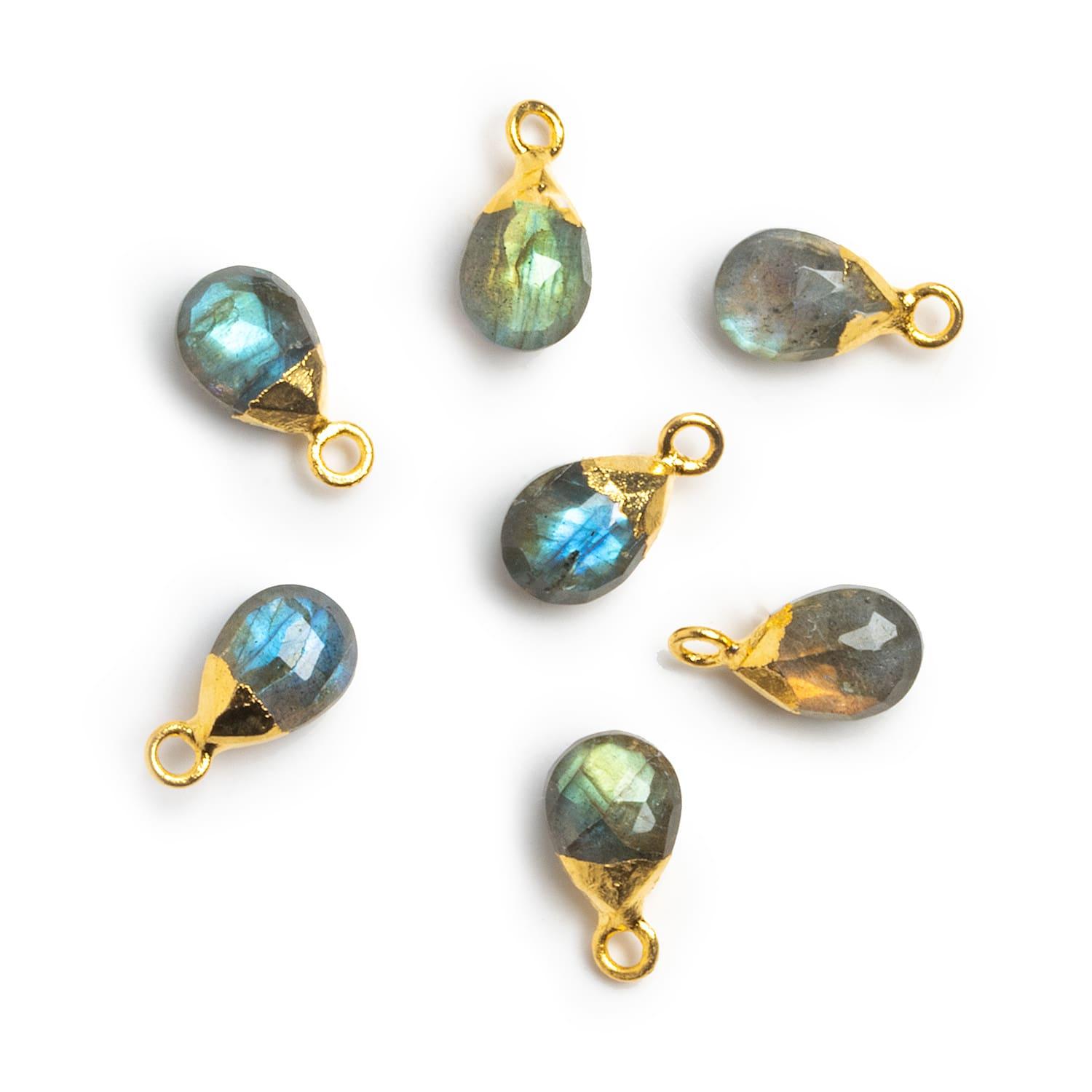 Gold Leafed Labradorite Pear Pendant 1 Piece - The Bead Traders