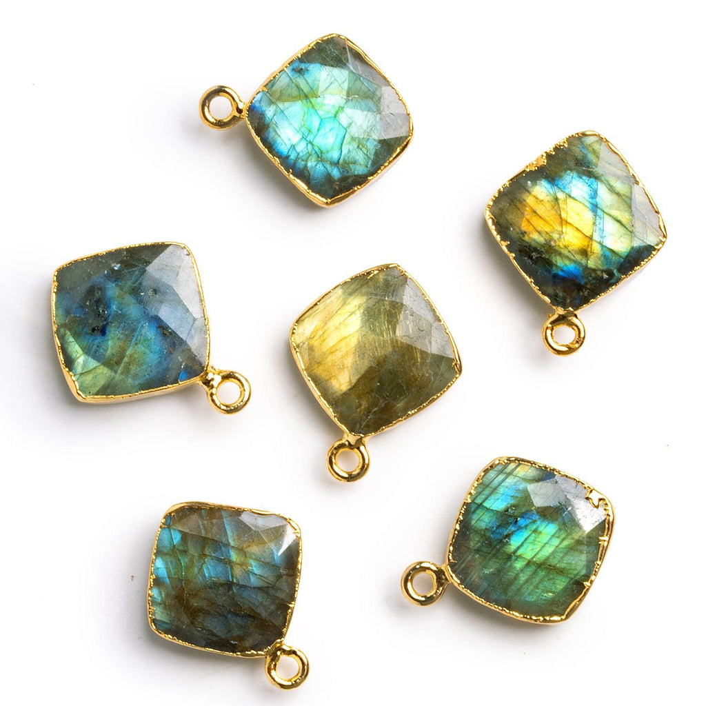 Gold Leafed Labradorite Square Pendant 1 Bead - The Bead Traders