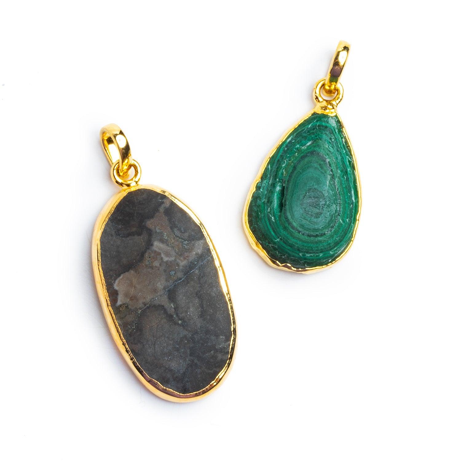 Gold Leafed Pendants - Lot of 2 - The Bead Traders
