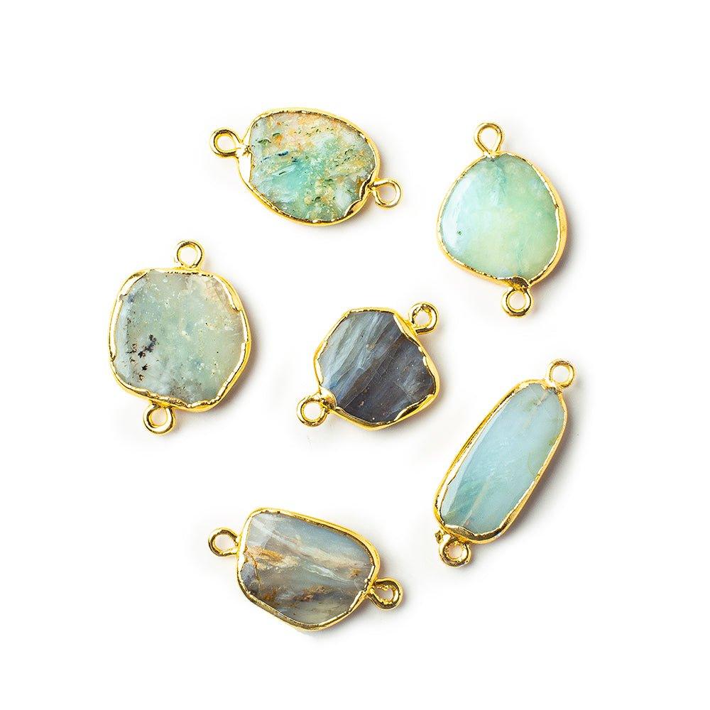 Gold Leafed Peruvian Opal nugget Connector 1 piece 13x10mm average size - The Bead Traders