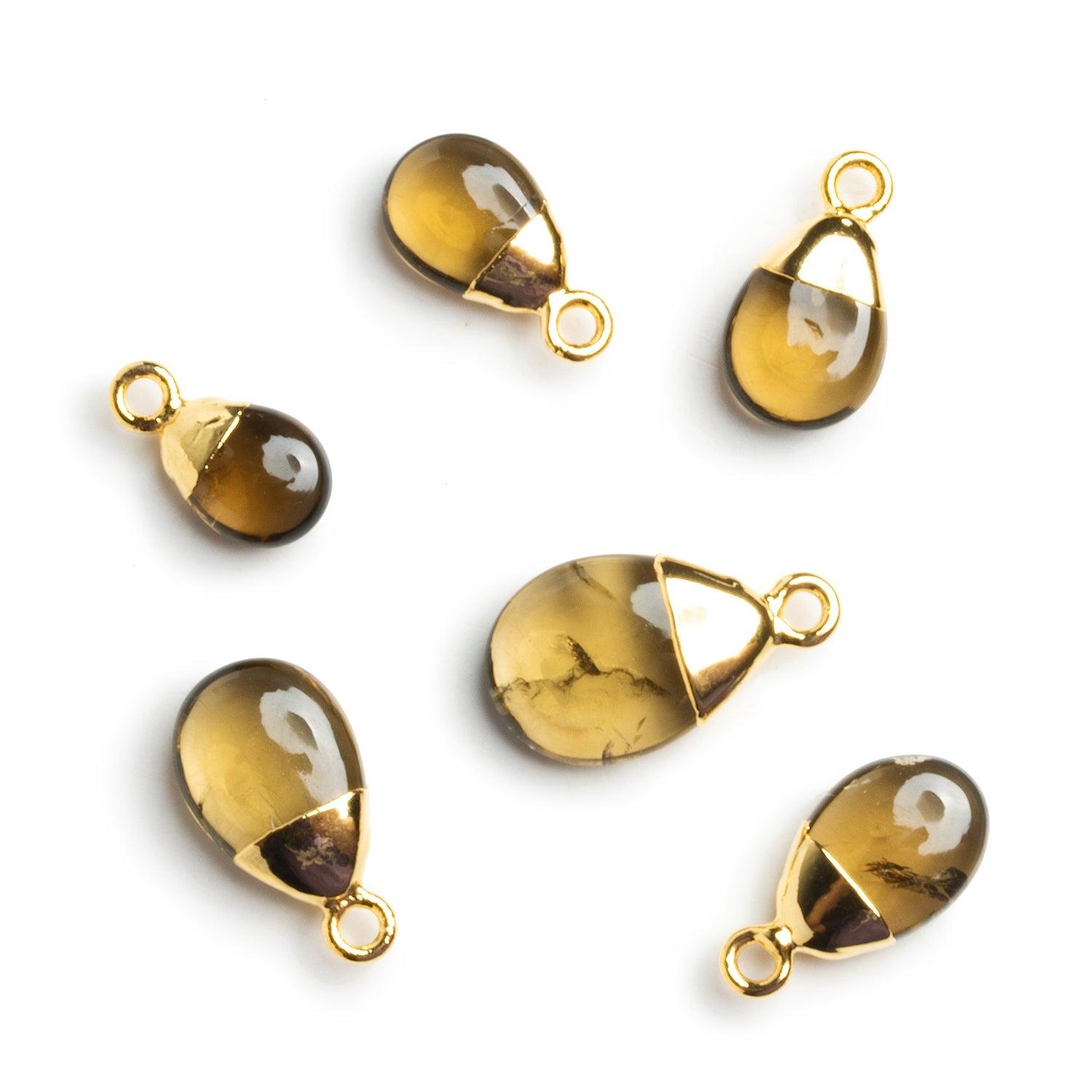 Gold Leafed Smoky Quartz Pendants - Lot of 6 - The Bead Traders