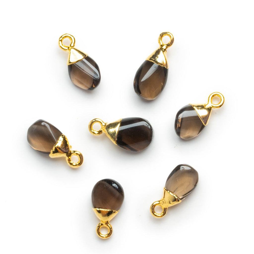 Gold Leafed Smoky Quartz Twists 1 Pendant (S) - The Bead Traders