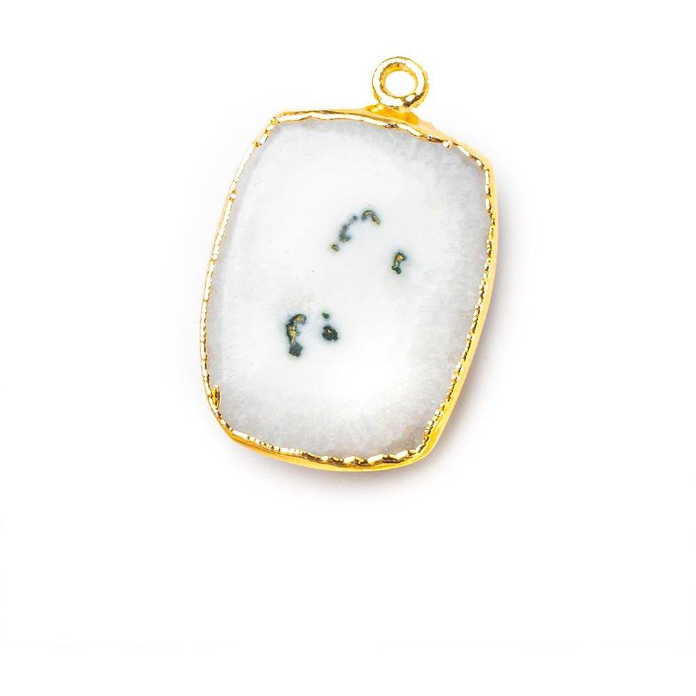 Gold Leafed Solar Quartz Rectangle Pendant 1 piece 25x16mm average size - The Bead Traders