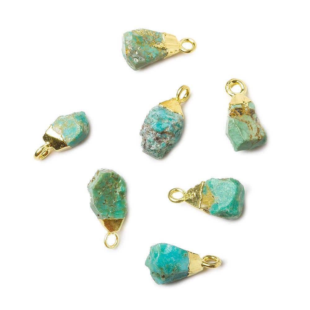 Gold Leafed Turquoise Natural Crystal Pendant 1 Piece - The Bead Traders