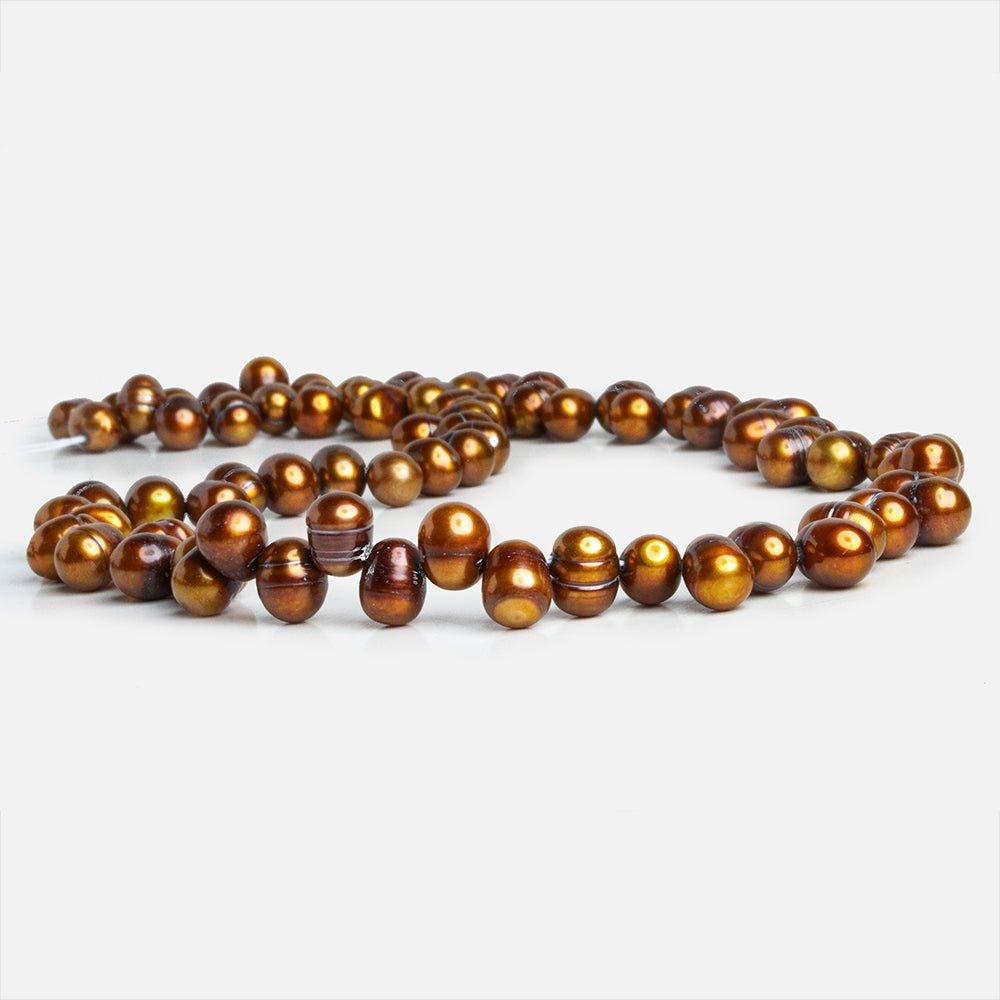 Golden Brown Baroque Freshwater Pearls 16 inch 75 pieces - The Bead Traders