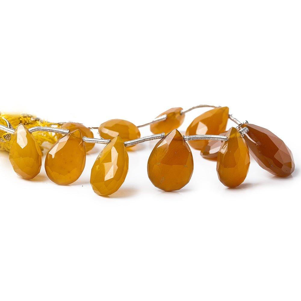 Golden Chalcedony Beads Faceted Top Drilled 16-24mm Pears - The Bead Traders