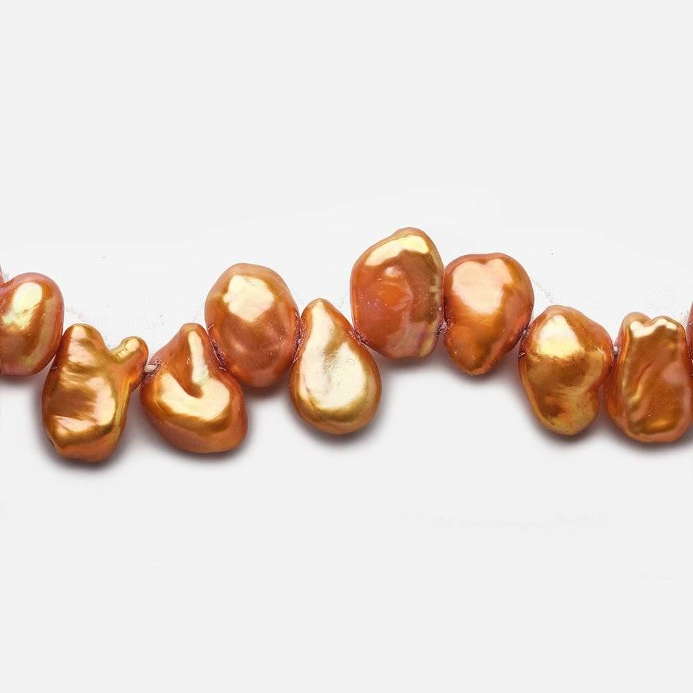 Golden Copper Keshi Freshwater Pearl, A Grade - The Bead Traders