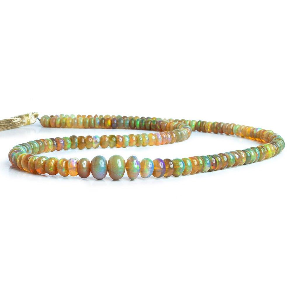 Golden Ethiopian Opal Plain Rondelle Beads 18 inch 150 pieces - The Bead Traders