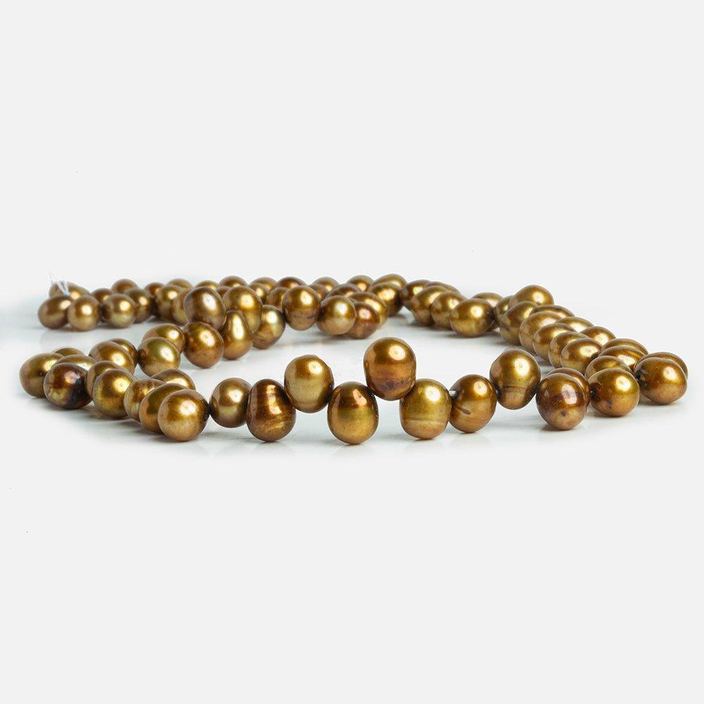Golden Green Baroque Freshwater Pearls 16 inch 80 pieces - The Bead Traders