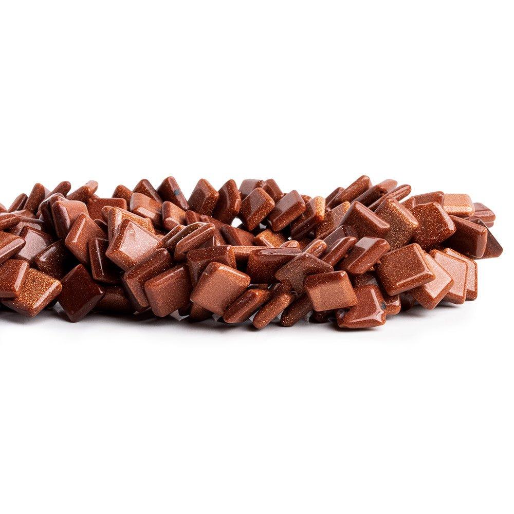 Goldstone Square Heishi Beads 14 inch 55 pieces - The Bead Traders