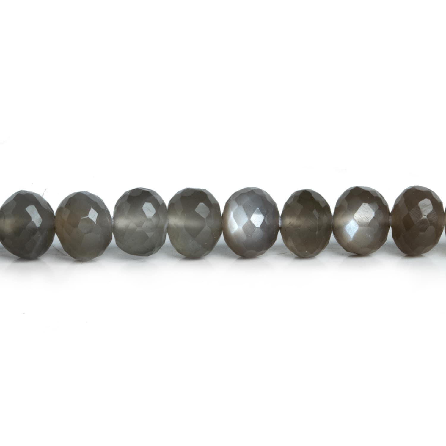 Gray Moonstone Faceted Rondelles 15 inch 75 beads - The Bead Traders
