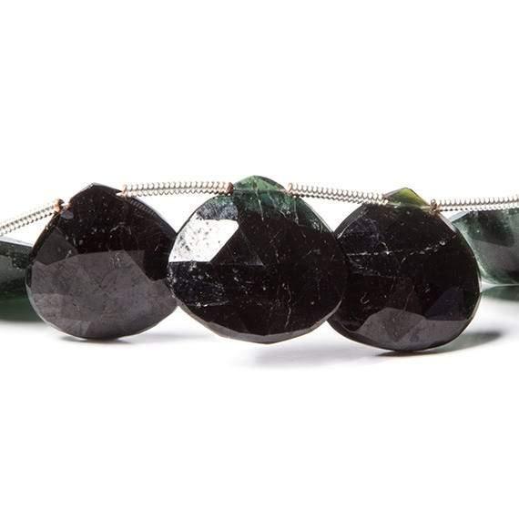 Green and Bicolor Tourmaline Heart Briolette 7 inch 13 pieces - The Bead Traders