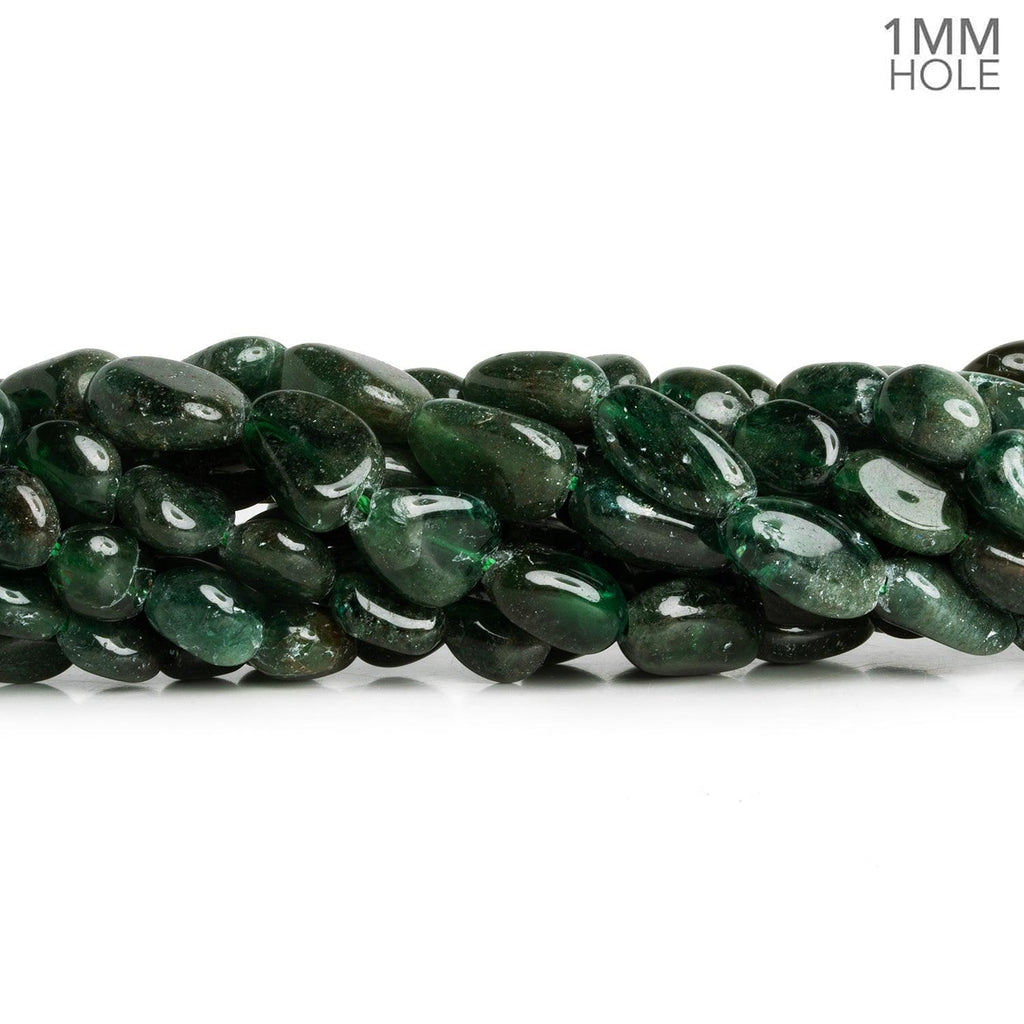 Green Apatite Plain Nuggets 16 inch 37 beads - The Bead Traders