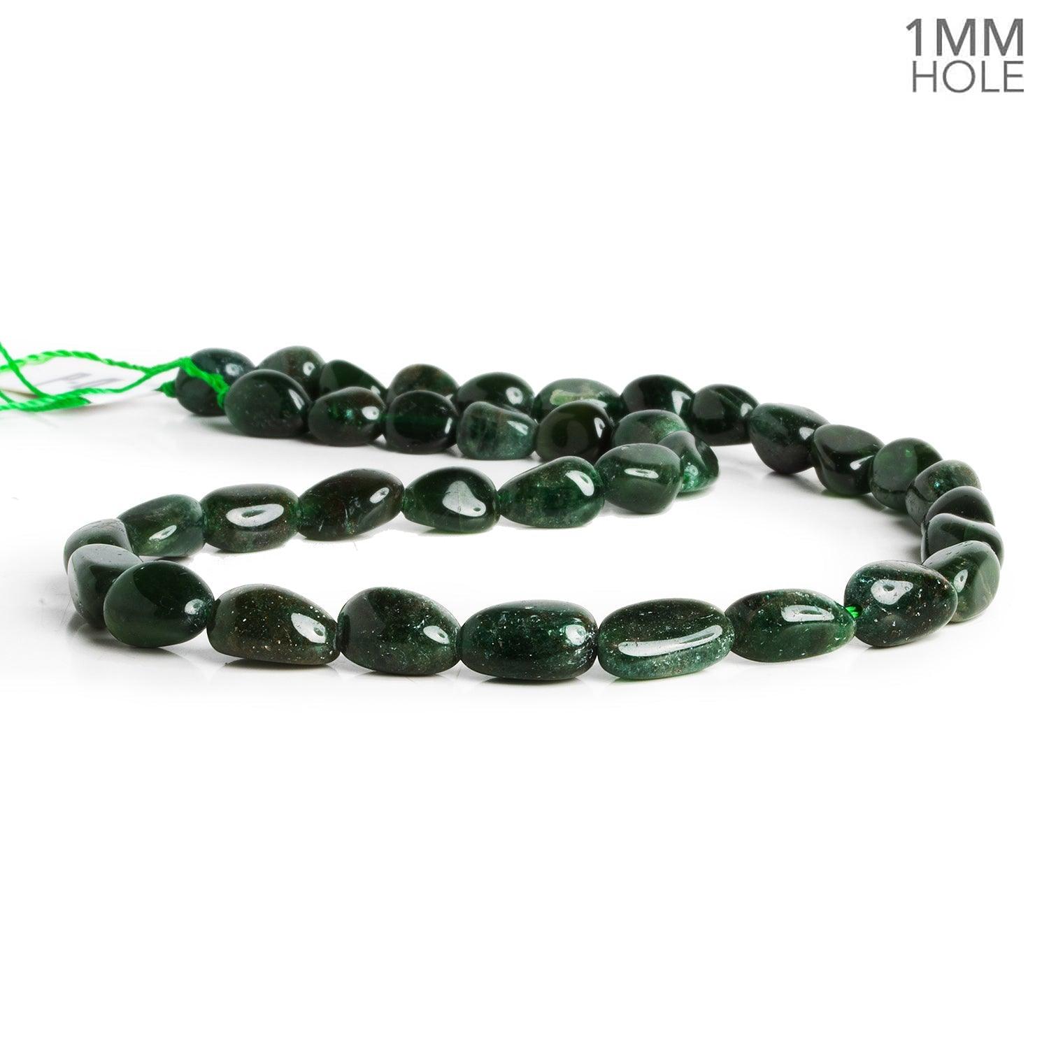 Green Apatite Plain Nuggets 16 inch 37 beads - The Bead Traders