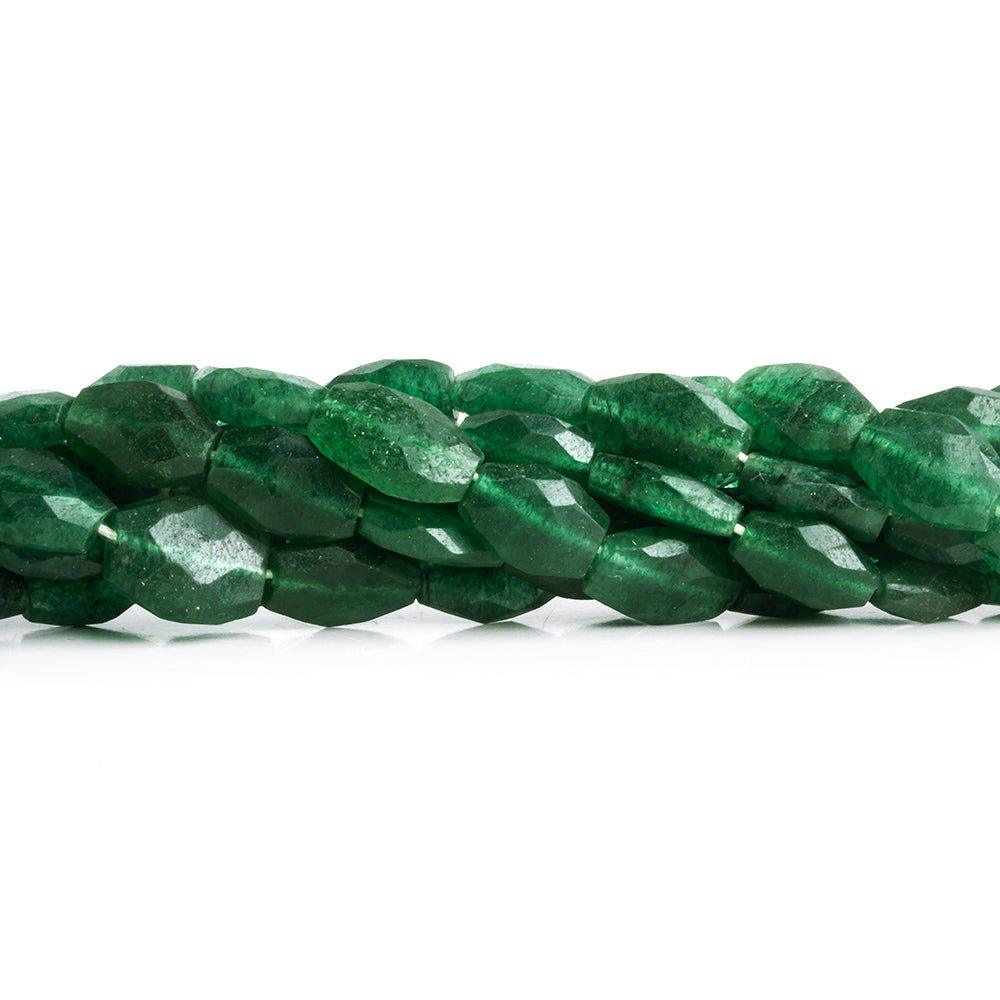 Green Aventurine Faceted Oval Beads 14 inch 33 pieces - The Bead Traders