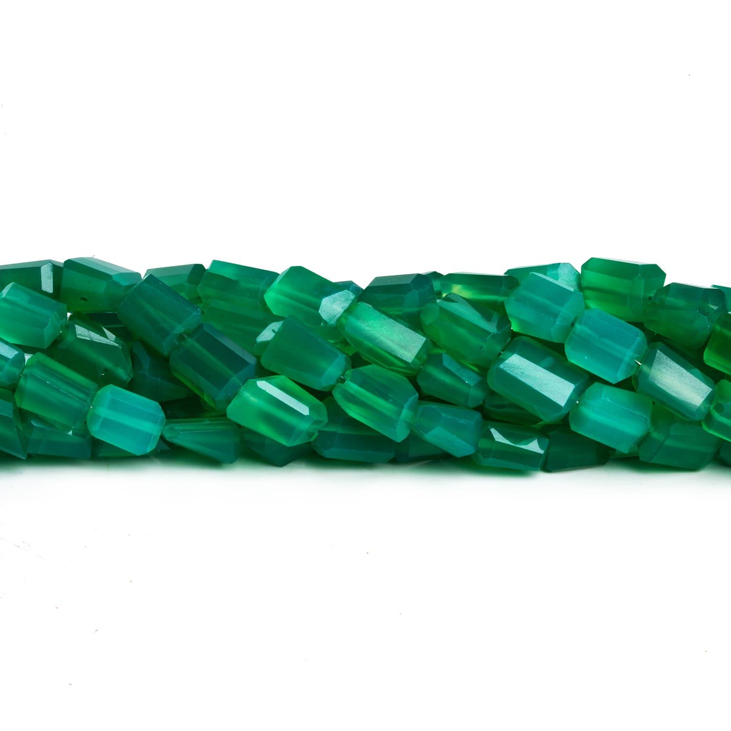 Green Onyx Faceted Nuggets 8 inch 23 beads - The Bead Traders