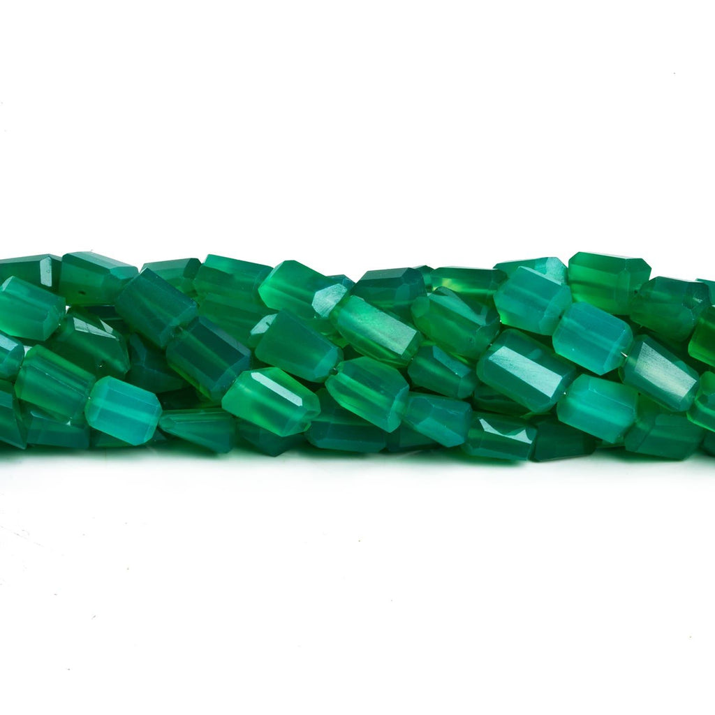 Green Onyx Faceted Nuggets 8 inch 23 beads - The Bead Traders