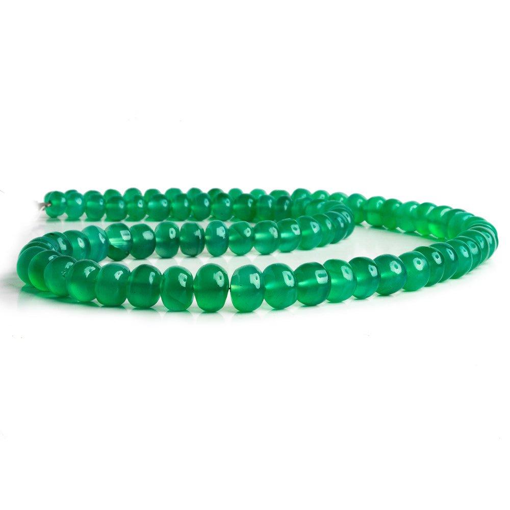Green Onyx Plain Rondelle Beads 16 inch 80 pieces - The Bead Traders