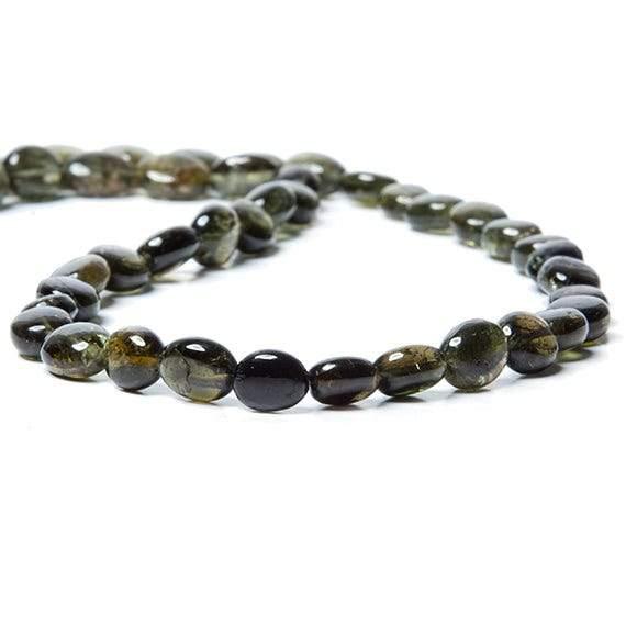 Green Tourmaline Straight Drill Plain Oval 16 inch 48 pieces - The Bead Traders
