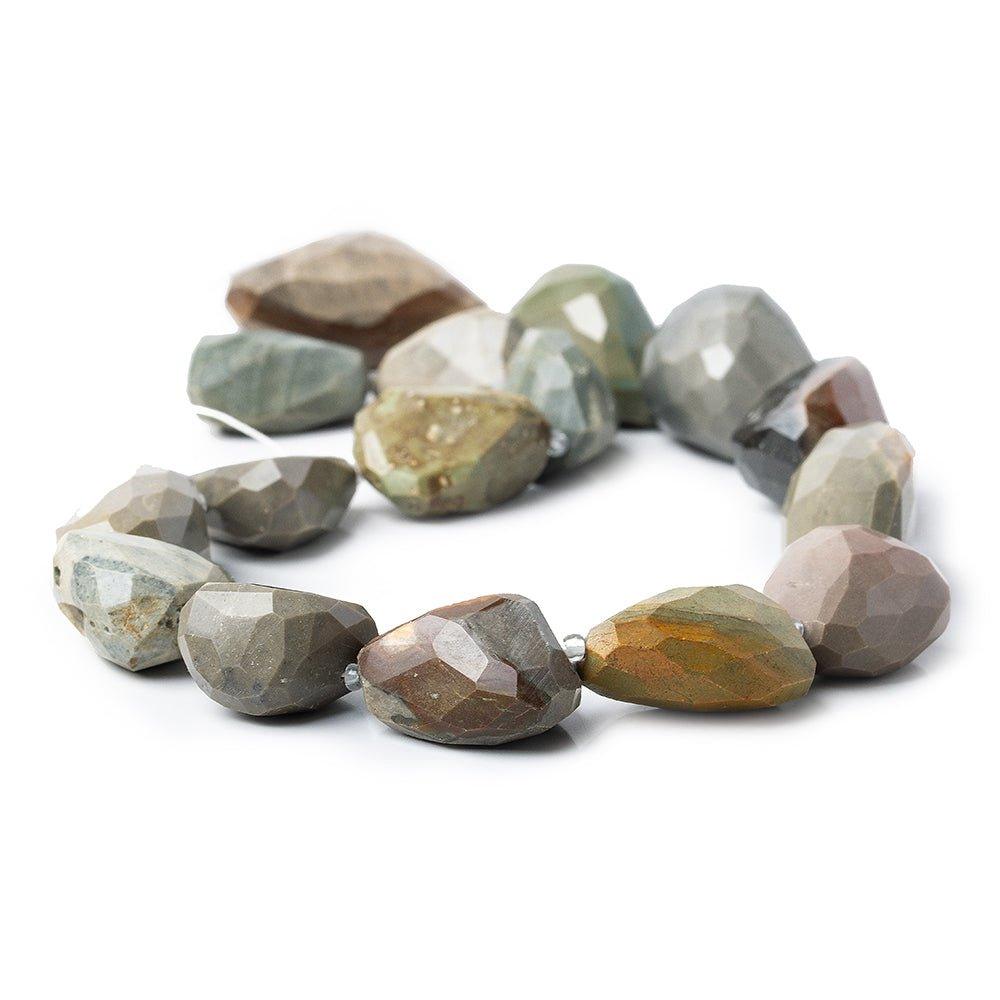 Grey Jasper Faceted Nugget Beads 15 inches 14 pieces - The Bead Traders