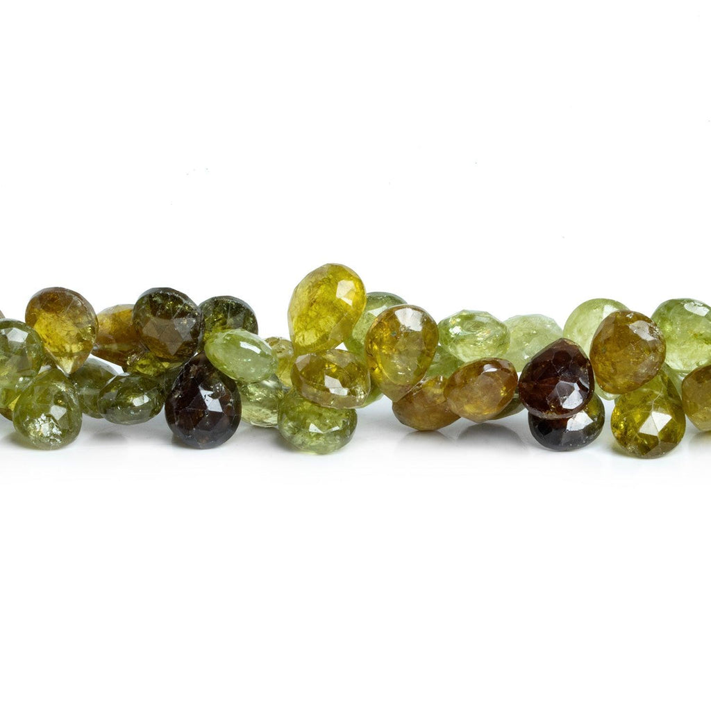 Grossular Garnet Faceted Pears 8 inch 40 beads - The Bead Traders