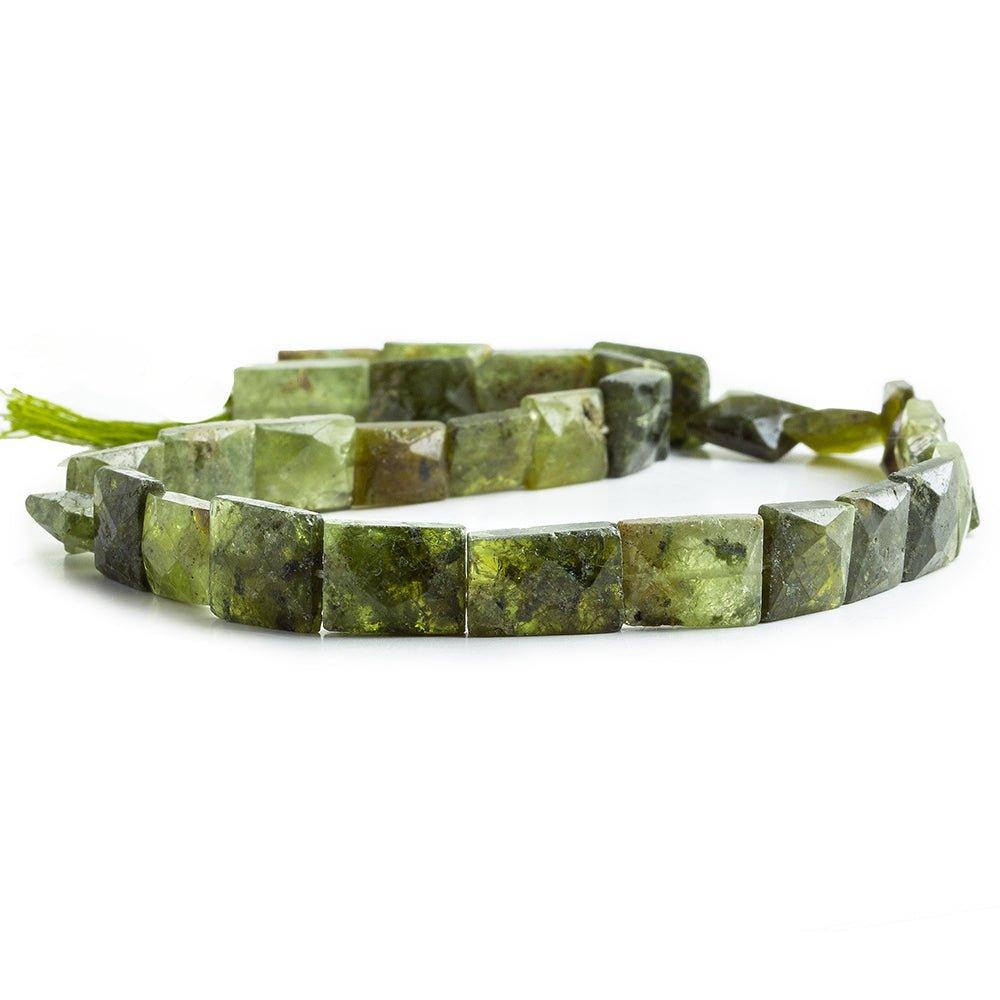 Grossular Garnet Straight Drilled Faceted Rectangle Beads, 13 inch, 9x9x3-14x10x5mm, 31 pieces - The Bead Traders